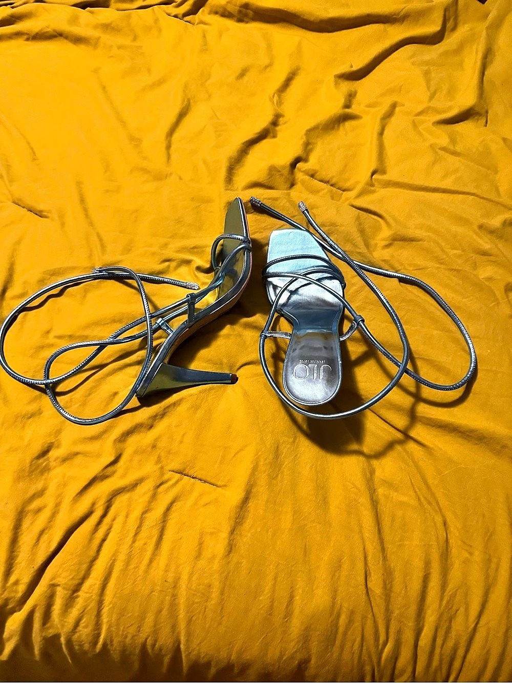 JLo Silver Strappy Heels